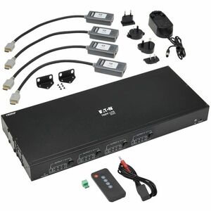 Tripp Lite series B127A-4X4-BH4PH Audio/Video Switchbox - Cable - TAA Compliant - 3840 × 2160 - 4K - Twisted Pair - 4 Inpu