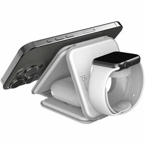 j5create JUPW3215W-N Induction Charger - White - 1 - For iPhone, Qi-enabled Device - Qi2 Certified, Magnetic, Fast Chargin
