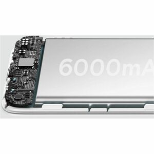 Power Bank Baseus - Bianco - Per iPhone - 6000 mAh - 1 x USB - Bianco