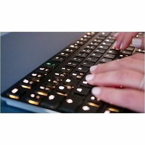 CHERRY MXU-270 Keyboard - Compact - Wired/Wireless Connectivity - USB 2.0 Type A Interface - RGB LED - English (US) - Blac