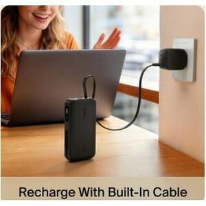 Belkin UltraCharge Power Bank - Black - For iPhone, iPad Air, iPad mini, iPad Pro - 10000 mAh - 45 W - USB Type-C Connecto