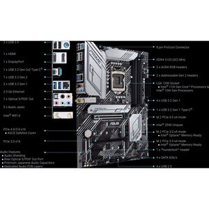 Asus Prime Z590-P WIFI Desktop Motherboard - Intel Z590 Chipset - Socket LGA-1200 - Intel Optane Memory Ready - ATX - Pent