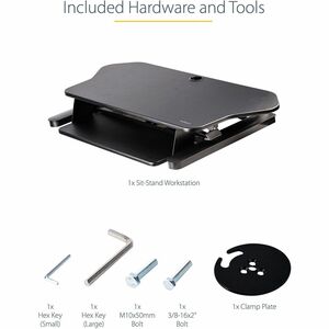 StarTech.com Corner Sit Stand Desk Converter with Keyboard Tray, Large Surface 35"x21" , Height Adjustable Ergonomic Table