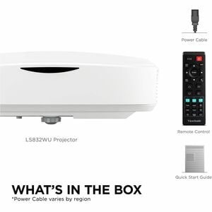ViewSonic LS832WU Ultra Short Throw Laser Projector - 16:10 - Ceiling Mountable - White - High Dynamic Range (HDR) - 1920 