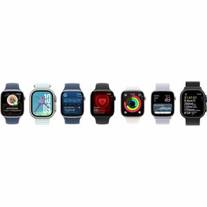 Apple Watch Series 10 Smart Watch - 46 mm Case Height - 39 mm Case Width - Jet Black Case Color - Black Band Color - Alumi