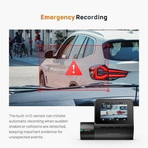 70mai A200 Front/Rear Vehicle Camera - 5.1 cm (2") Screen - Wireless - Night Vision - 1920 x 1080 Video - CMOS