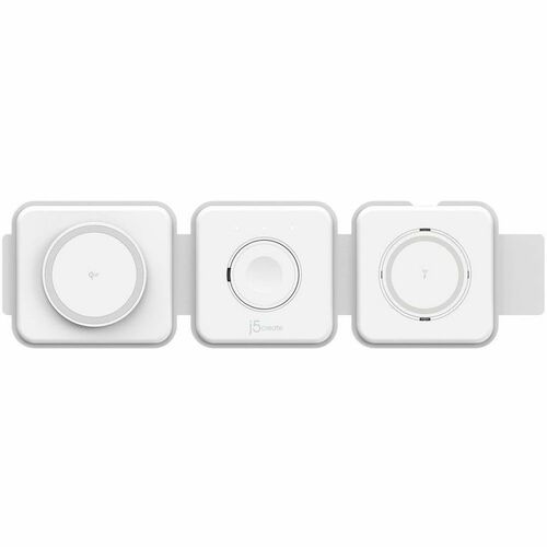 j5create JUPW3215W-N Induction Charger - White - 1 - For iPhone, Qi-enabled Device - Qi2 Certified, Magnetic, Fast Chargin