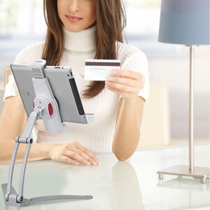 CTA Digital PAD-KMS 2-in-1 Kitchen Mount Stand for iPad and Tablets - 13" Height x 13.5" Width x 7" Depth - Aluminum - Stu