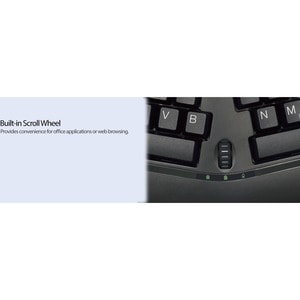 Adesso Tru-Form Wireless Ergo Mini Keyboard & Mouse - USB Membrane Wireless RF Keyboard - 87 Key - English (US) - Black - 