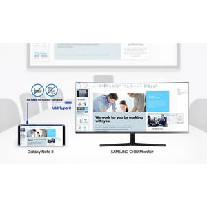 Samsung C34H890WGN 34" WQHD Curved Screen LCD Monitor - 21:9 - Silver - TAA Compliant - 34" (863.60 mm) Class - Vertical A