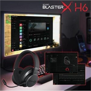 Creative Sound BlasterX H6 Wired Over-the-head Stereo Headset - Black - Binaural - Circumaural - 32 Ohm - 20 Hz to 20 kHz 