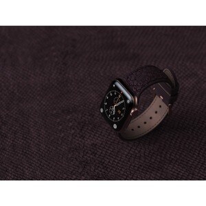 Njord Eldur SL14113 Adjustable Smartwatch Band - 1 - Buckle Attachment - Purple - Silicone, Stainless Steel, Vegan Leather