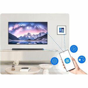 Samsung HW-QS700F 3.1.2 Bluetooth Smart Sound Bar Speaker - 345 W RMS - Google Assistant, Alexa Supported - Titan Black - 