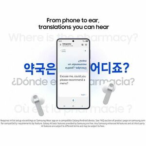 Samsung Galaxy Buds4 SM-R540 Earset - Bixby - Stereo - True Wireless - Bluetooth - Earbud - Binaural - In-ear - White