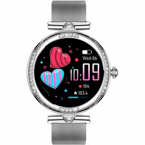 Carneo Seinna HR+ Smart Watch - 11.50 mm Case Thickness - 39.50 mm Case Width - Women - Silver, Rose Gold Body Color - Sil