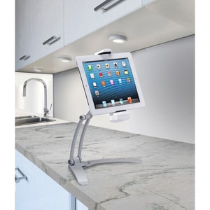 CTA Digital PAD-KMS 2-in-1 Kitchen Mount Stand for iPad and Tablets - 13" Height x 13.5" Width x 7" Depth - Aluminum - Stu