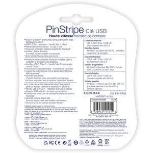 64GB PinStripe USB 3.2 Gen 1 Flash Drive - 5pk - Assorted - 64 GB - 5 Pk - Assorted