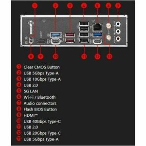 MSI X870 GAMING PLUS WIFI Gaming Desktop Motherboard - AMD X870 Chipset - Socket AM5 - ATX - Ryzen 9, Ryzen 7 Processor Su