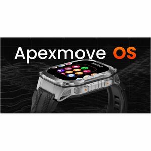 Kospet TANK M4C Smart Watch - Square Case Shape - Silver Body Color - Stainless Steel, Zinc Alloy Case Material - Silicone
