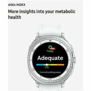 Samsung Galaxy Watch8 Classic SM-L505F Smart Watch - Rounded Square Case Shape - White Body Color - Stainless Steel Body M