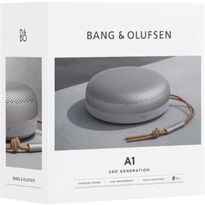 B&O Beosound A1 2nd Gen Portable Bluetooth Smart Speaker - Alexa Supported - Gray Mist - 55 Hz to 20 kHz - 360° Circle Sou