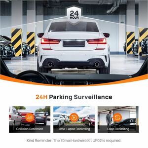 70mai A200 Front/Rear Vehicle Camera - 5.1 cm (2") Screen - Wireless - Night Vision - 1920 x 1080 Video - CMOS
