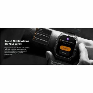 Kospet TANK M4C Smart Watch - Square Case Shape - Silver Body Color - Stainless Steel, Zinc Alloy Case Material - Silicone