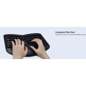 Adesso Tru-Form Wireless Ergo Mini Keyboard & Mouse - USB Membrane Wireless RF Keyboard - 87 Key - English (US) - Black - 