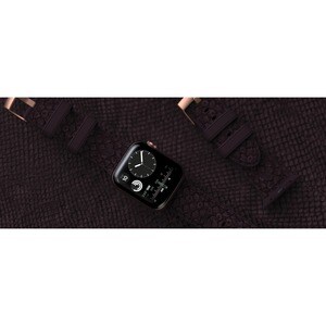 Njord Eldur SL14113 Adjustable Smartwatch Band - 1 - Buckle Attachment - Purple - Silicone, Stainless Steel, Vegan Leather