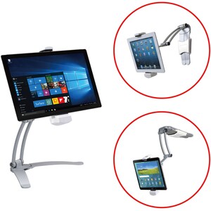 CTA Digital Tablet PC, iPad Tablet PC Holder - 330.2 mm x 342.9 mm x 177.8 mm x - Aluminium - 1 - Sturdy, 360° Rotation, F