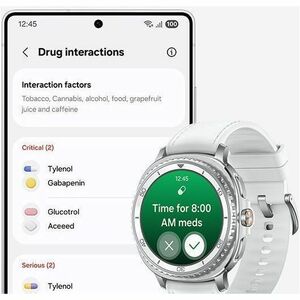 Samsung Galaxy Watch8 Classic SM-L505F Smart Watch - Rounded Square Case Shape - White Body Color - Stainless Steel Body M