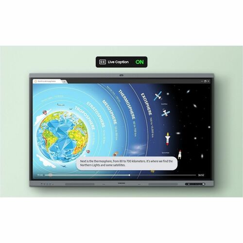 Samsung WA65FX-P 1651 mm 4K UHD LCD Collaboration Display - Infrared (IrDA) - Touchscreen - 3840 x 2160 - 450 cd/m² - 1,20