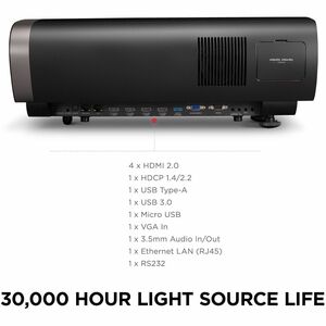 ViewSonic X100-4K True 4K UHD Projector with 1200 ANSI Lumens, Harman Kardon Speakers, HDMI, USB, 125% Rec 709, and Frame 