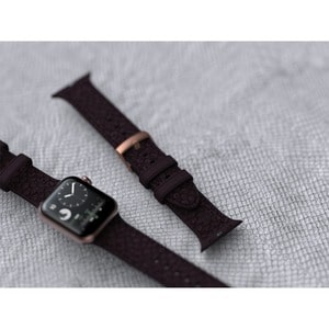Njord Eldur SL14123 Smartwatch-Band - 1 - Lila - Silikon, Edelstahl, Veganes Kunstleder, Lachsleder