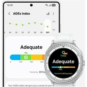 Samsung Galaxy Watch8 Classic SM-L505F Smart Watch - Rounded Square Case Shape - White Body Color - Stainless Steel Body M