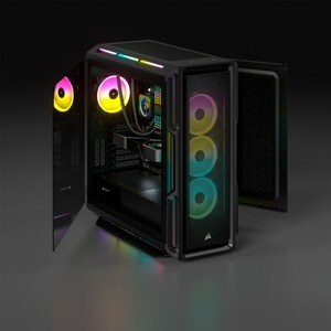 Corsair iCUE 5000T Carcasa para computdora - ATX Placa base admitida - Media Torre - Vidrio templado, Acero - Negro - 6 x 