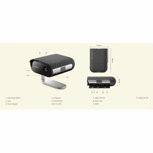 ViewSonic M1 MAX LED Projector - Portable, Ceiling Mountable, Wall Mountable, Floor Mountable - 1920 x 1080 - Front, Ceili