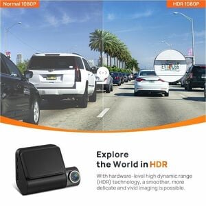 70mai A200 Front/Rear Vehicle Camera - 5.1 cm (2") Screen - Wireless - Night Vision - 1920 x 1080 Video - CMOS