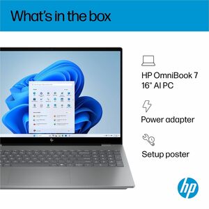HP OmniBook 7 AI 16 Windows 11 Home 16in Intel Core Ultra 7 32GB RAM 1TB SSD WQXGA Meteor silver