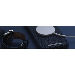 Njord Vatn SL14121 Smartwatch-Band - 1 - Blau - Silikon, Edelstahl, Veganes Kunstleder, Lachsleder
