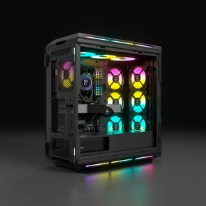 Corsair iCUE 5000T Carcasa para computdora - ATX Placa base admitida - Media Torre - Vidrio templado, Acero - Negro - 6 x 