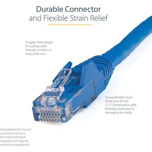 StarTech.com 7ft CAT6 Ethernet Cable - Blue Snagless Gigabit - 100W PoE UTP 650MHz Category 6 Patch Cord UL Certified Wiri