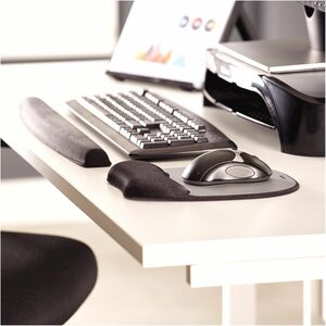 Fellowes® Memory Foam Keyboard Wrist Rest - Black (9178201) - 0.94" x 19.31" x 2.31" Dimension - Black - Memory Foam - Wea