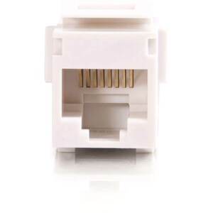 C2G RJ45 (8P8C) Coupler Keystone Insert Module - White - 1 x 8-pin RJ-45 Female - White
