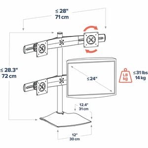 Ergotron Monitorständer - Bildschirmgröße: Bis zu 24 Zoll (60,96 cm) - 56,25 kg TragfähigkeitDisplay Type Supported: - Sch
