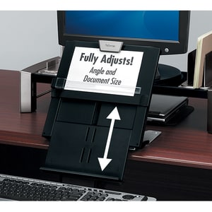 Professional Series In-Line Document Holder - Horizontal - 7.5" Height x 12" Width x 2.5" Depth - Black - 1 Each