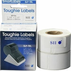 Seiko SmartLabel SLP-TRL Toughie Address Label - 1.12" Width x 3.5" Length - 130/Roll - 0.79" CoreRoll - White