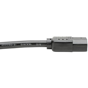 Eaton Tripp Lite Series Heavy-Duty PDU Power Cord, C13 to C14 - 15A, 250V, 14 AWG, 2 ft. (0.61 m), Black - 15A, 14AWG (IEC