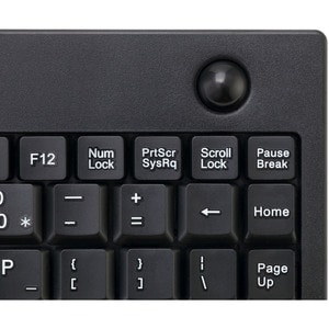 Adesso AKB-310UB Mini Trackball Keyboard - USB - 87 Keys - Black