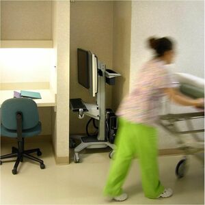 Ergotron Neo-Flex Computer Cart - 20.87 kg Load Capacity - 4 Casters - Aluminium - Grey - 55.9 cm (22") Screen Supported